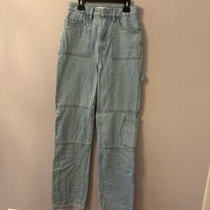 PacSun Light Blue Denim Cargo Jeans